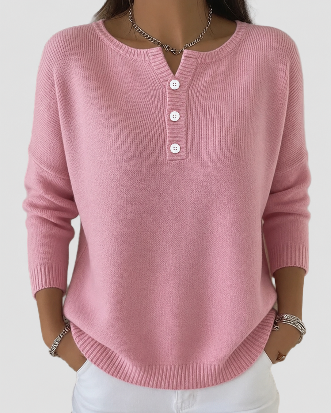 Bronwen | Women's Long Sleeve Henley Sweater