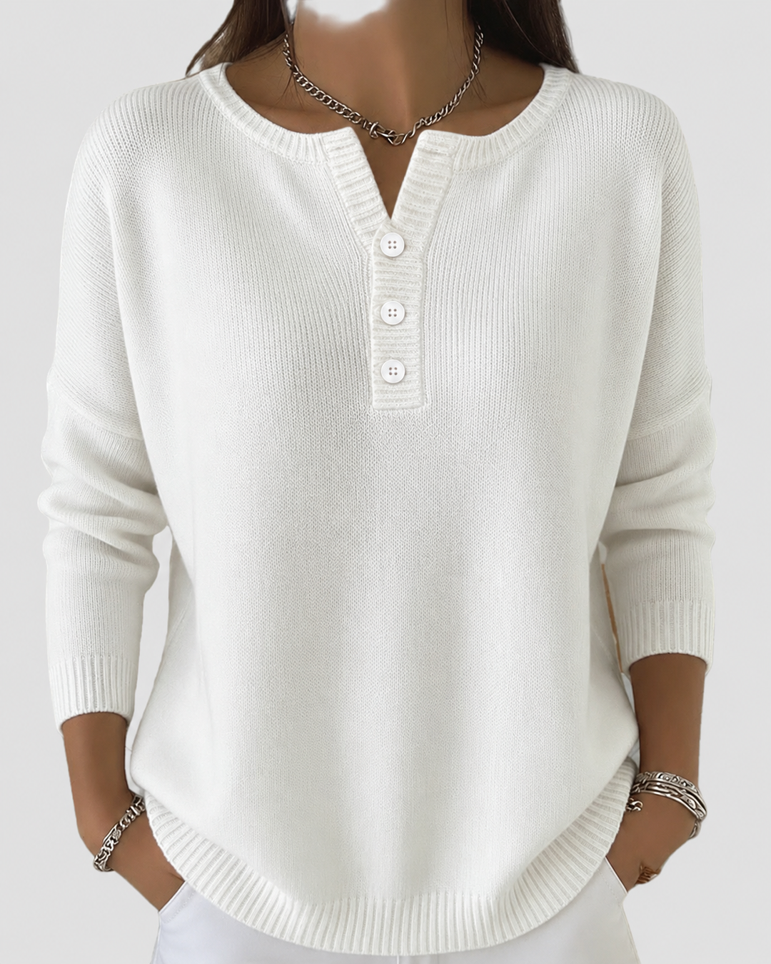 Bronwen | Women's Long Sleeve Henley Sweater