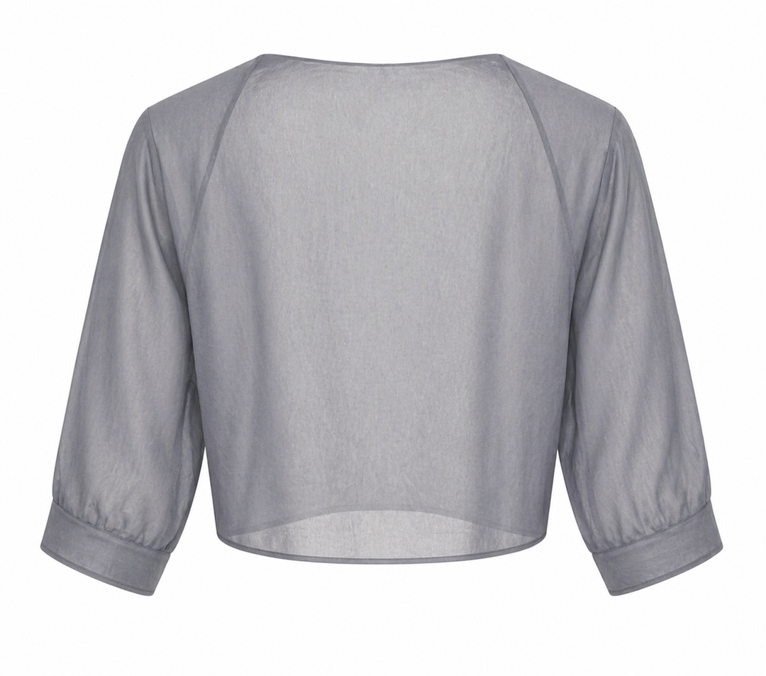 Dahlia | Women's Sheer Chiffon Tie Front Crop Cardigan Top