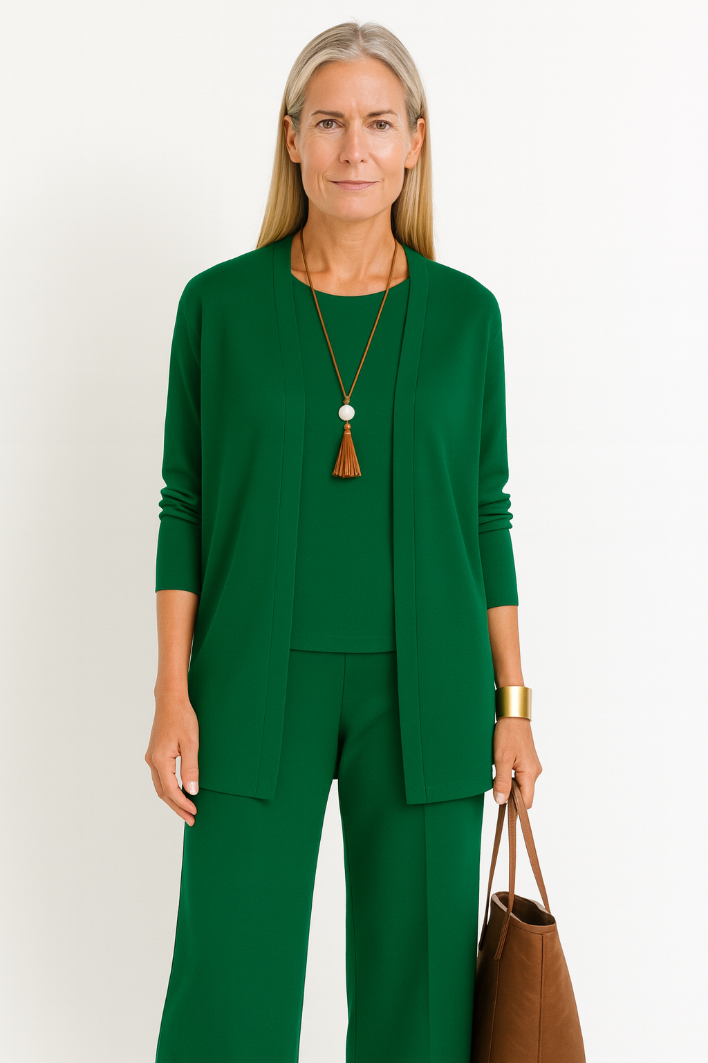 Vera | Women's 3-Piece Cardigan Top Wide Leg Trousers Set