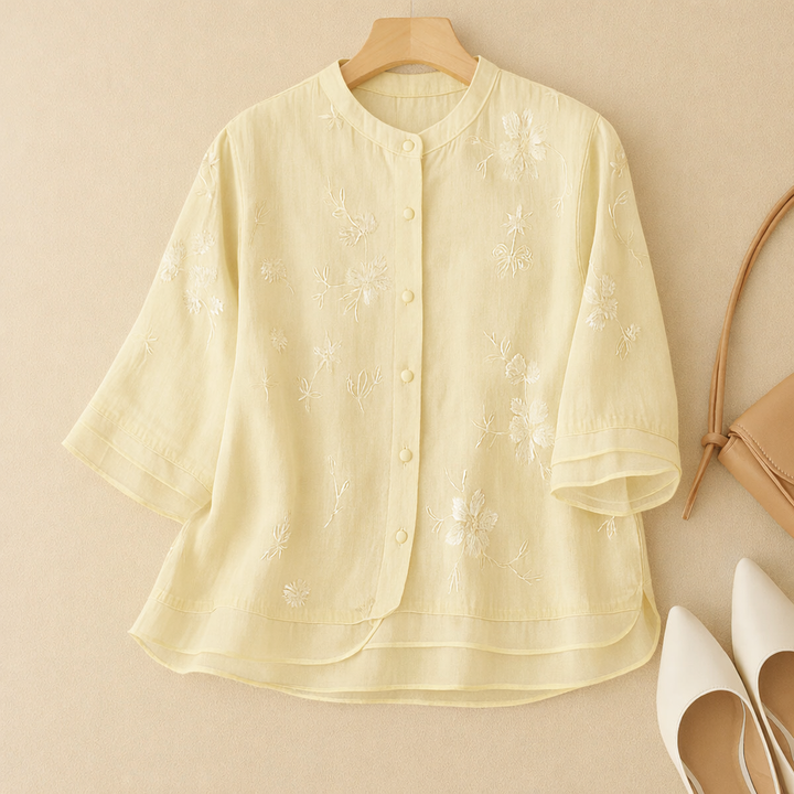 Kourtney™ | Chic Blouse with Embroidered Accents