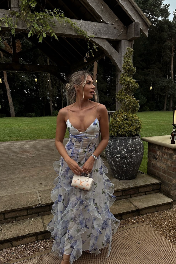 Gloria | Floral Cut-Out Split Beach Maxi Dress