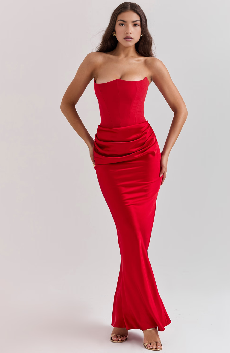 Hera | Elegant Retro Solid Color Strapless Party Dress