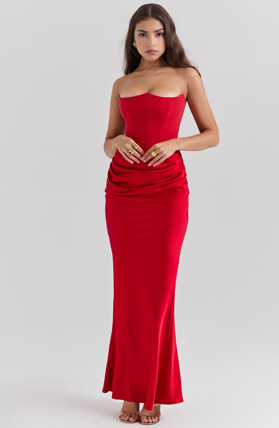 Hera | Elegant Retro Solid Color Strapless Party Dress