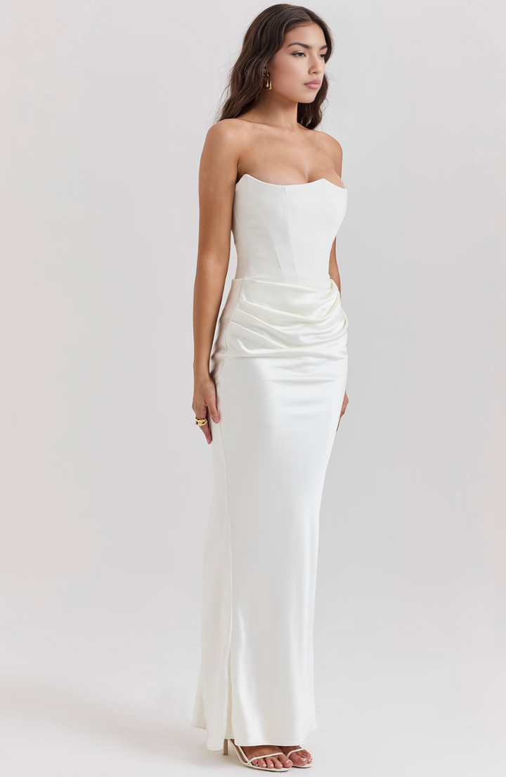 Hera | Elegant Retro Solid Color Strapless Party Dress