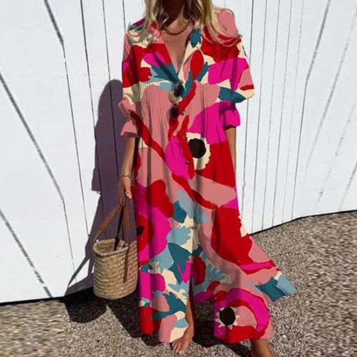 Aspen | Women's Floral Button-Front Maxi Dress