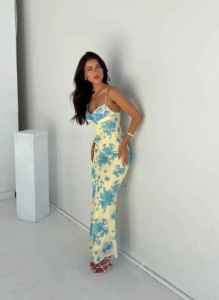 Aisling | Elegant Sleeveless Floral Maxi Dress