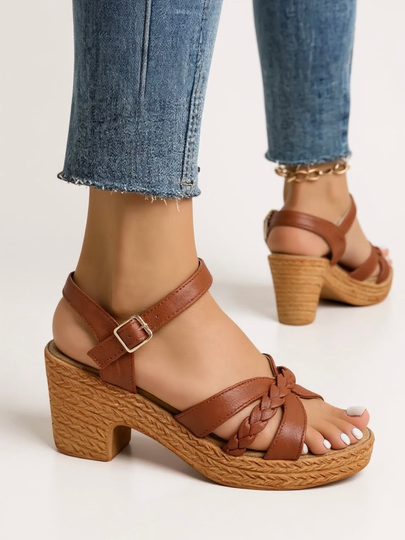 Alina | Braided Heel Sandals