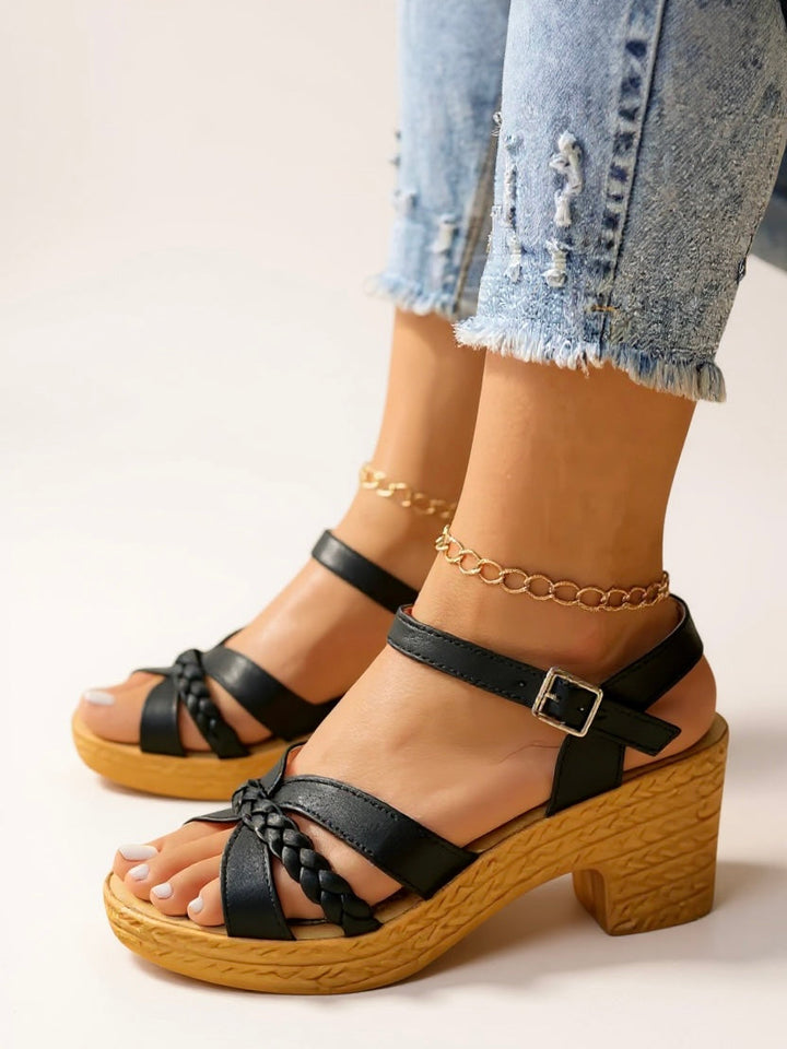 Alina | Braided Heel Sandals