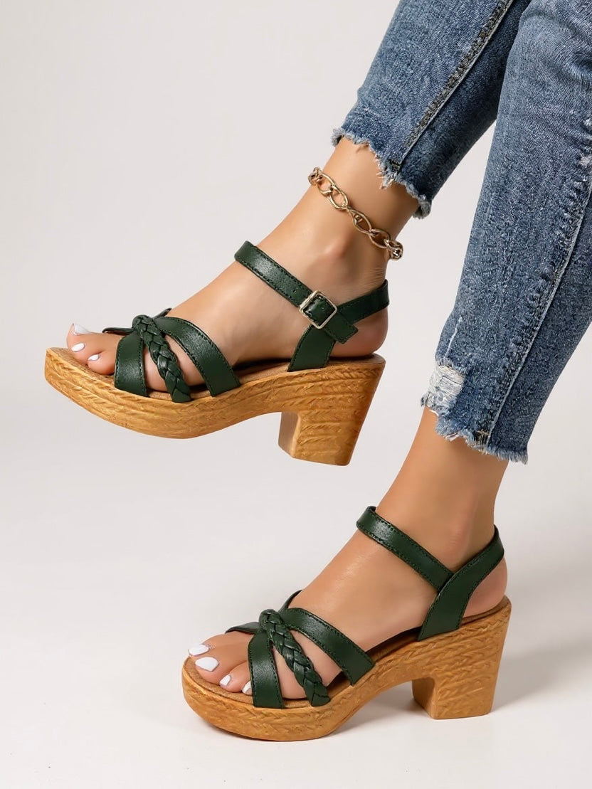Alina | Braided Heel Sandals