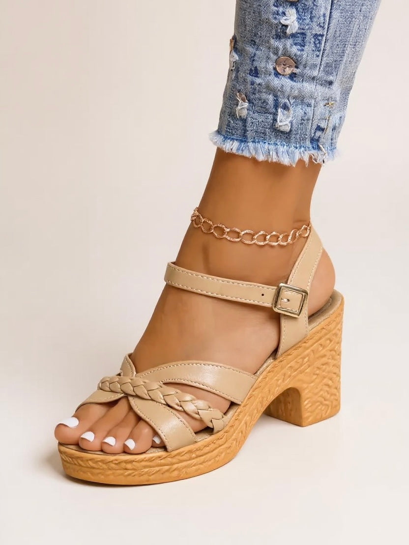 Alina | Braided Heel Sandals