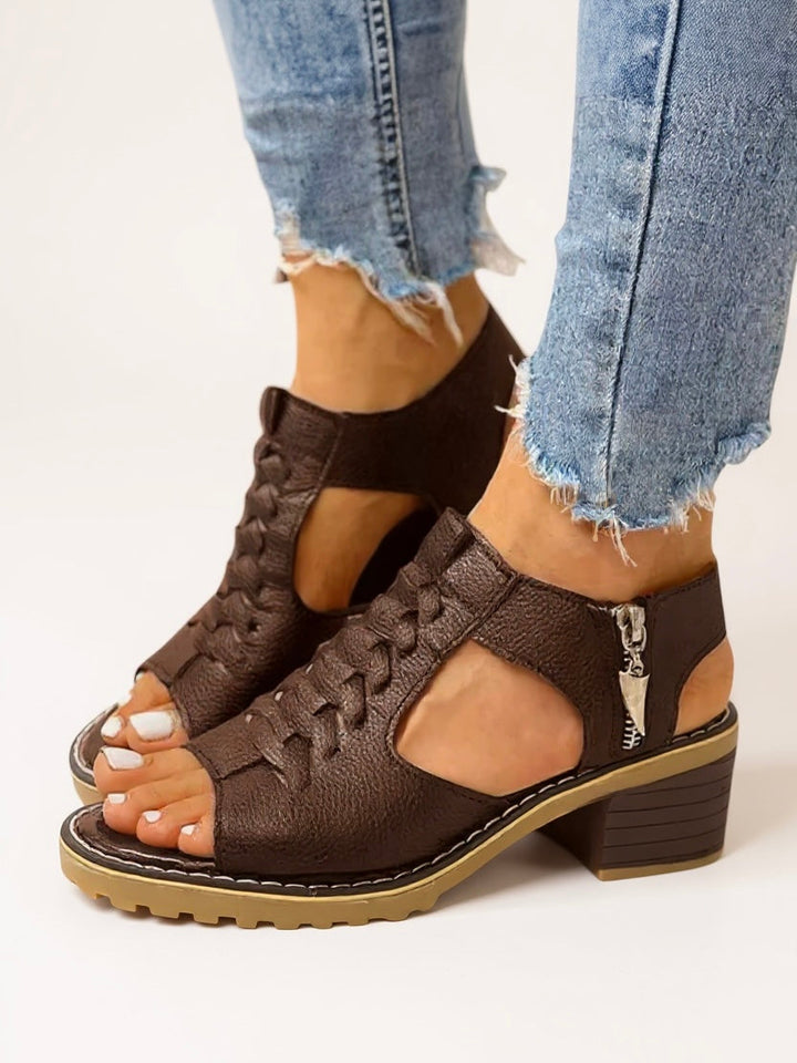 Elena | Zip High Heel Sandals