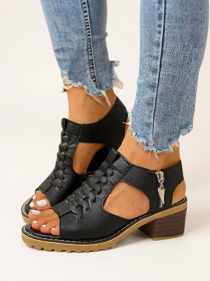 Elena | Zip High Heel Sandals