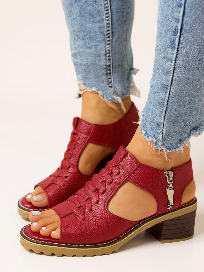 Elena | Zip High Heel Sandals