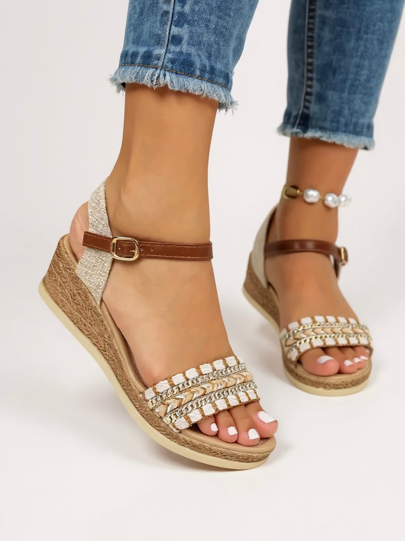 Elora | Braided Wedge Sandals