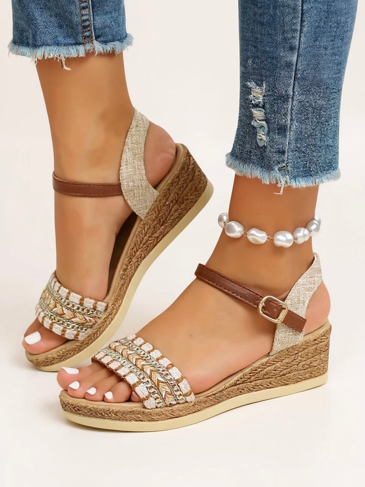 Elora | Braided Wedge Sandals