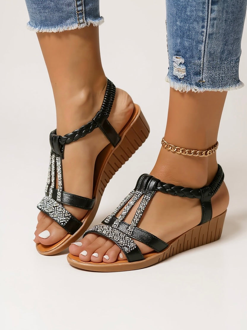 Zara | Embellished Wedge Sandals