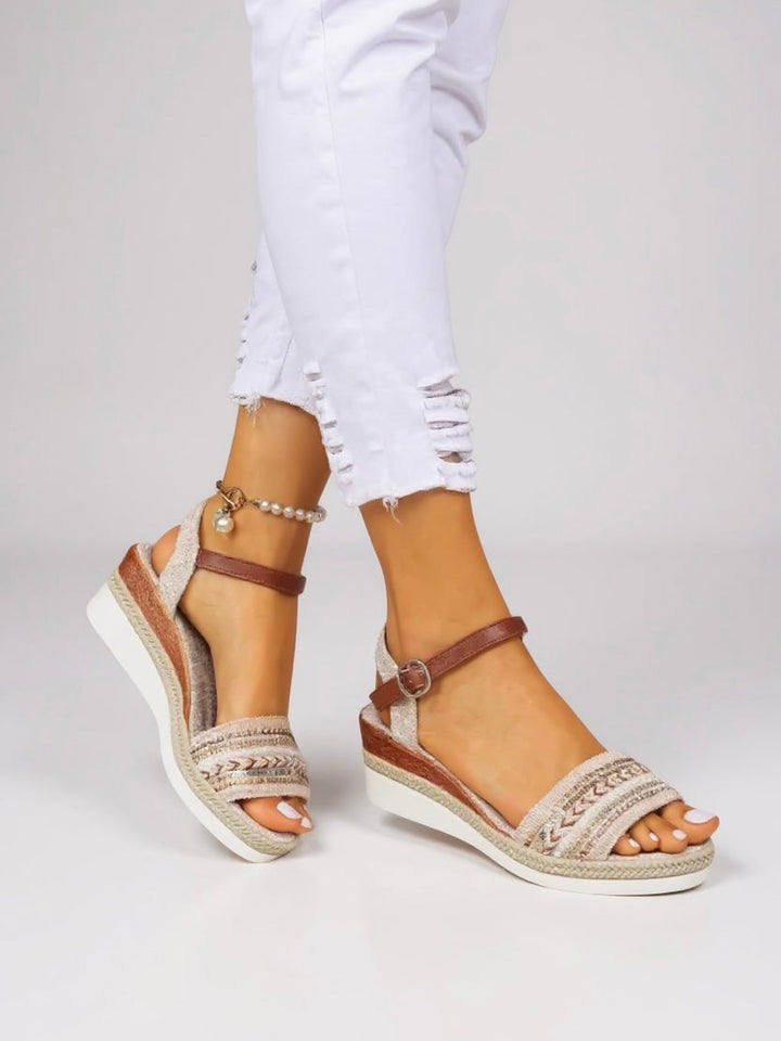 Mila | Beaded Wedge Sandals