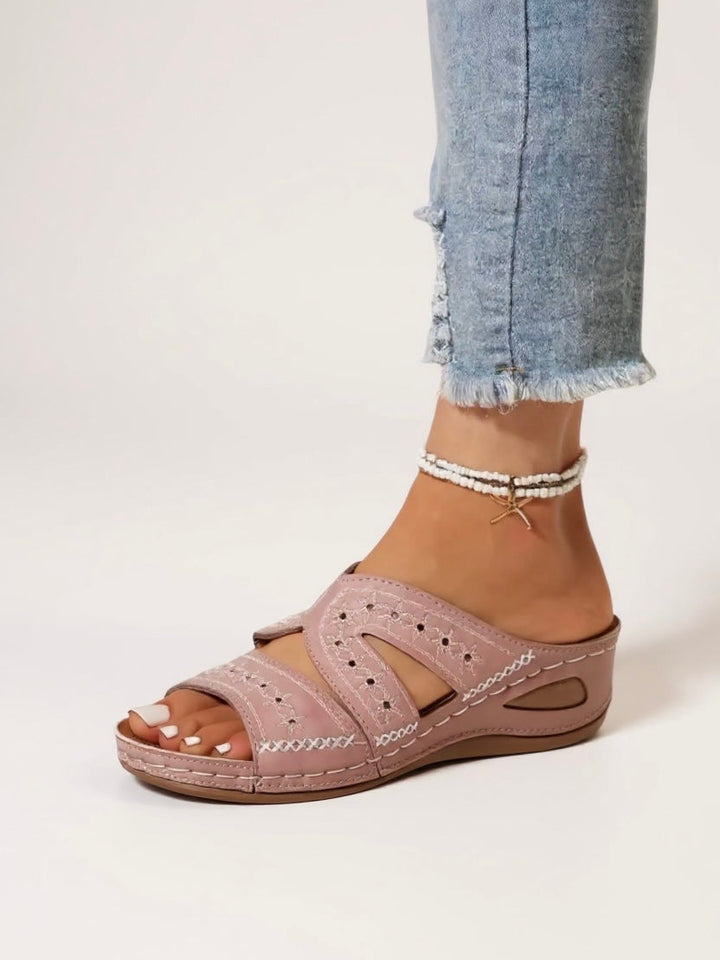 Calla | Embroidered Slide Sandals