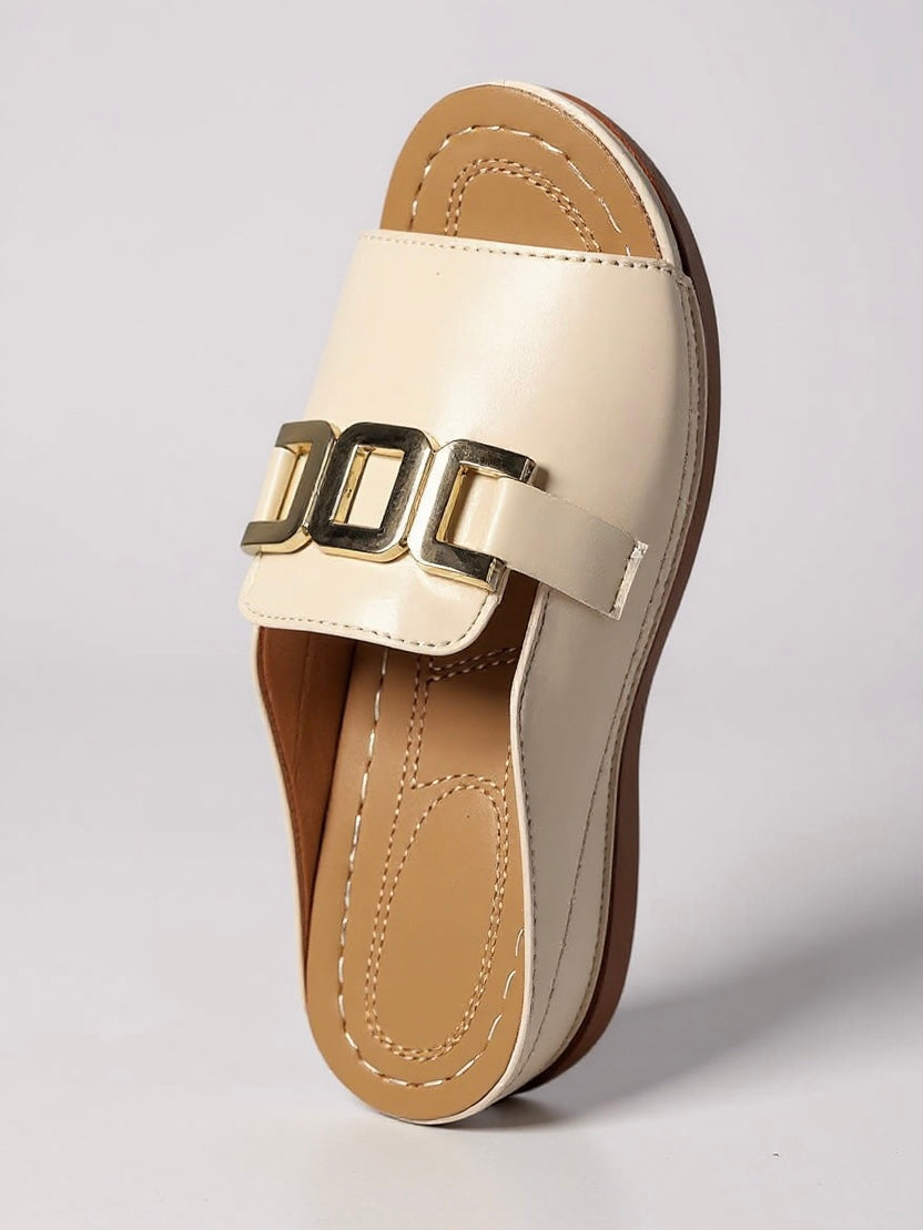 Lena | Gold-Buckle Slides