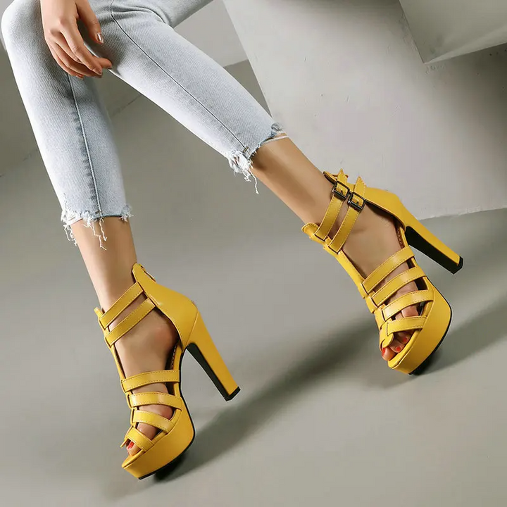 Lucia Leather Platform Sandals