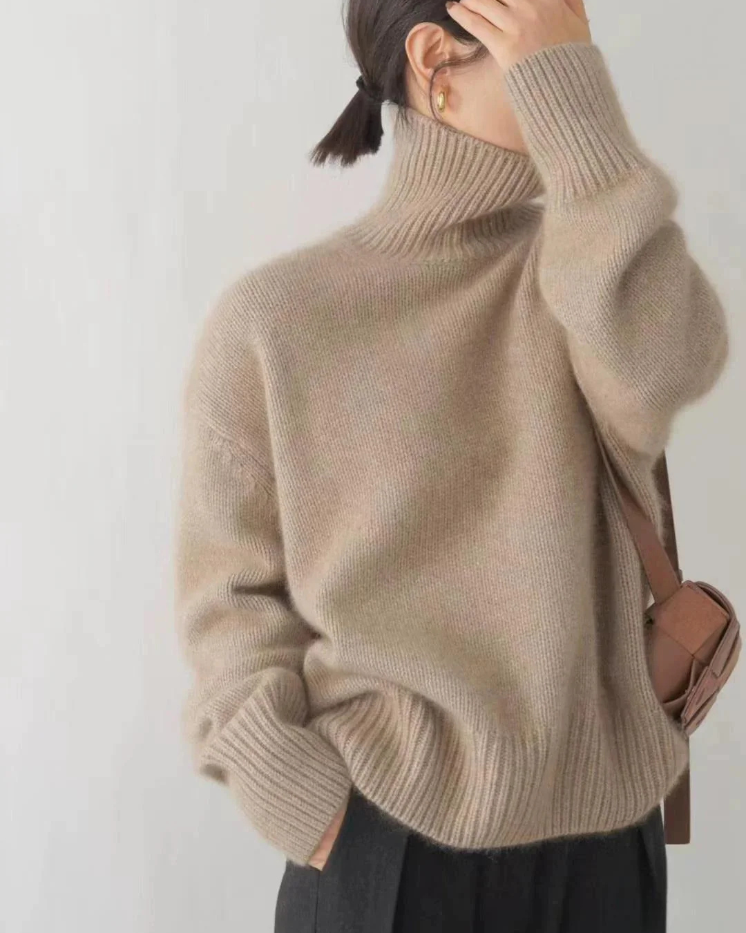 Tamara | Women's Oversized Turtleneck Long Sleeve Sweater