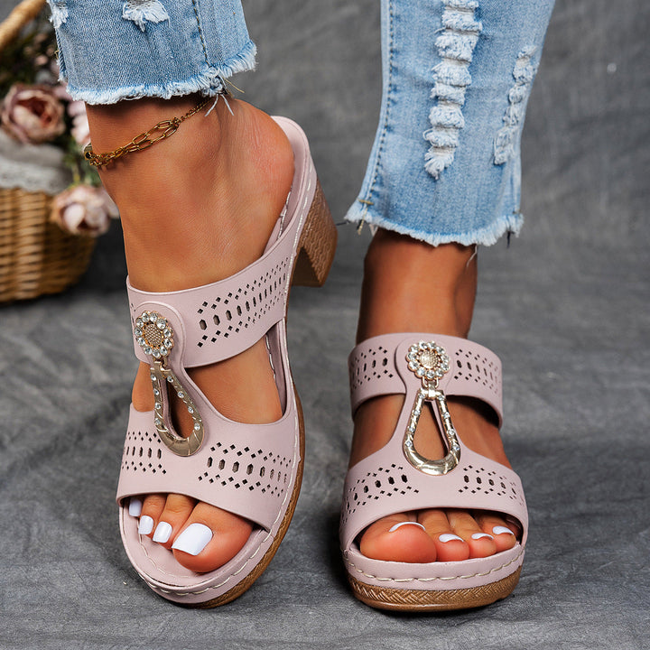 Valeene™ | Orthopedic Rhinestones Heel Sandals