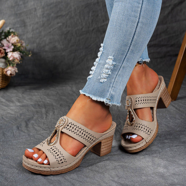Valeene™ | Orthopedic Rhinestones Heel Sandals