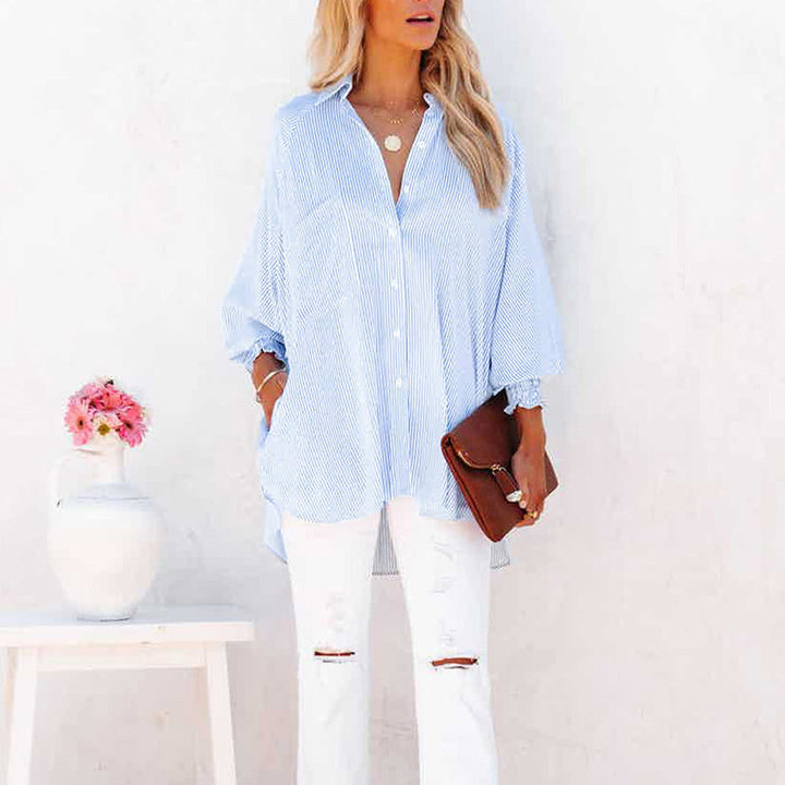 Elsie | Women's Oversized Button Up Shirt Balloon Sleeve Casual Blouse