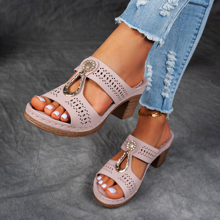 Valeene™ | Orthopedic Rhinestones Heel Sandals