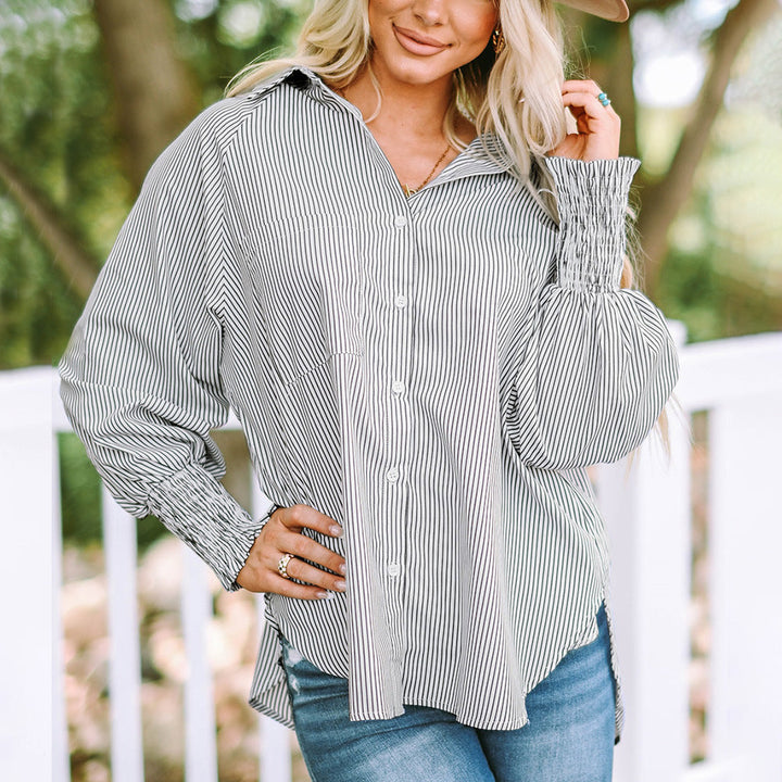 Elsie | Women's Oversized Button Up Shirt Balloon Sleeve Casual Blouse