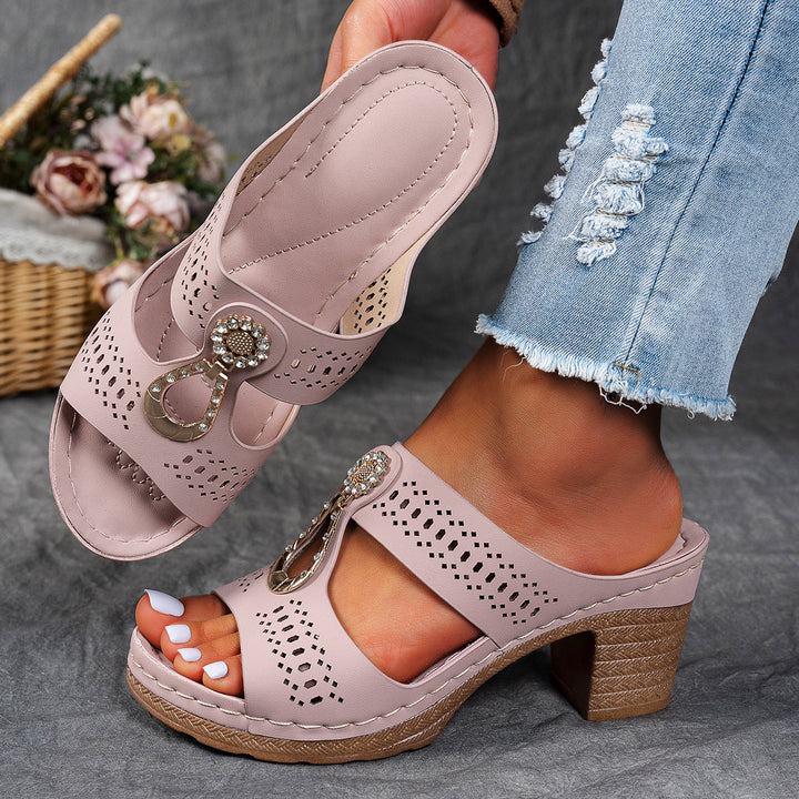 Valeene™ | Orthopedic Rhinestones Heel Sandals