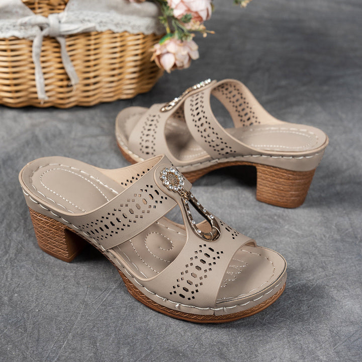 Valeene™ | Orthopedic Rhinestones Heel Sandals