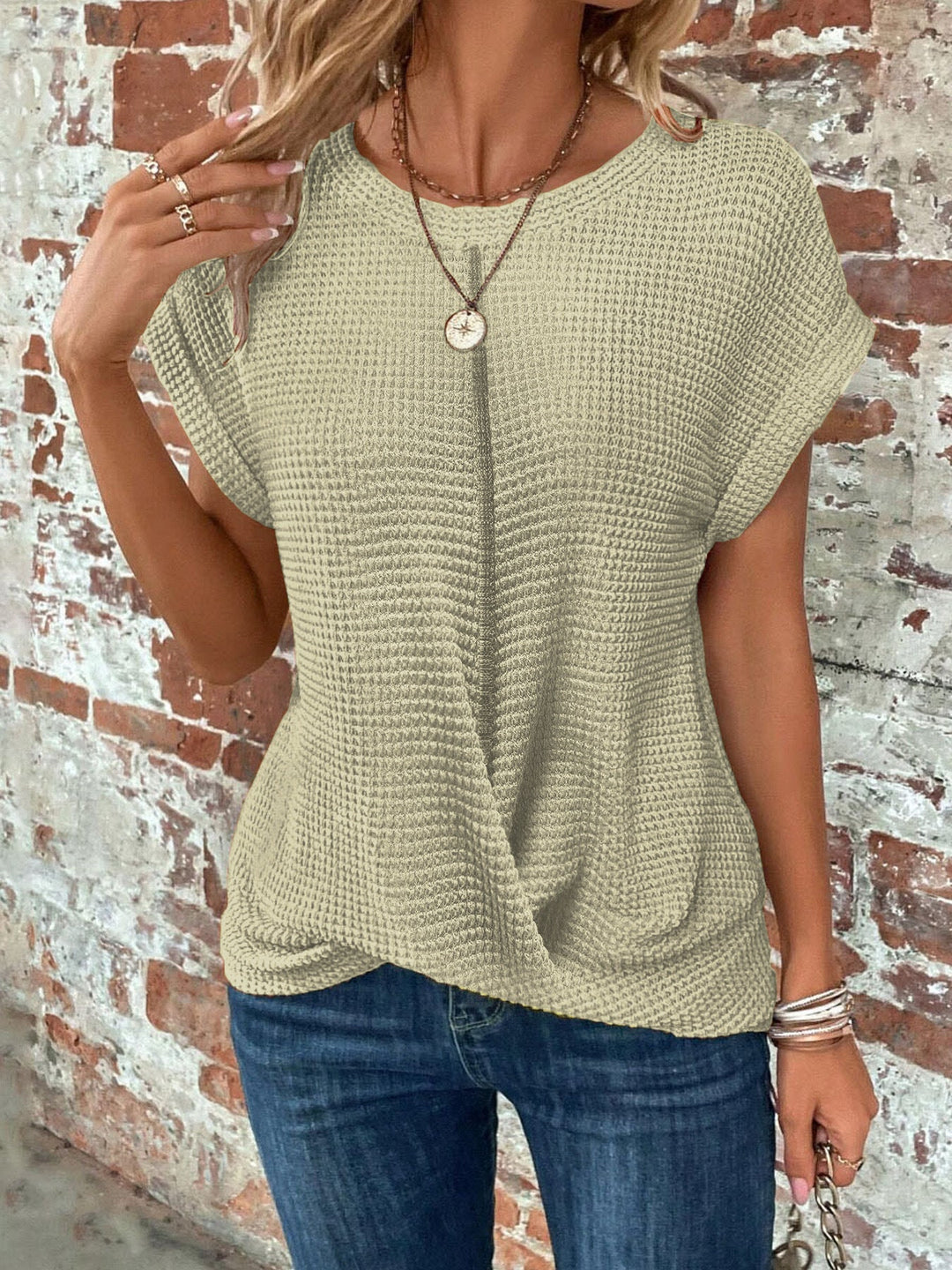 Sylvia™ | Waffle Knit Casual Tee