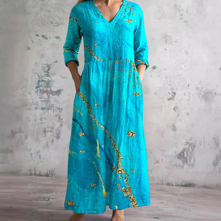 Ivory | Floral Whimsy Boho Maxi Dress