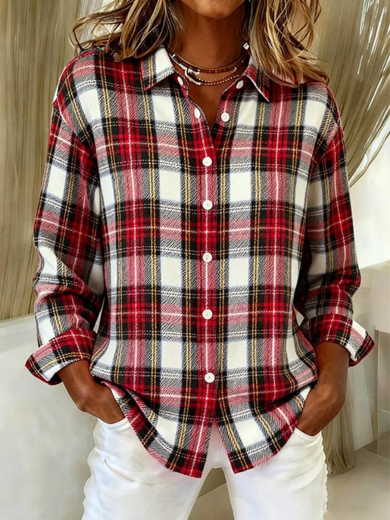 Colvara | Women's Flannel Button-Up Shirt