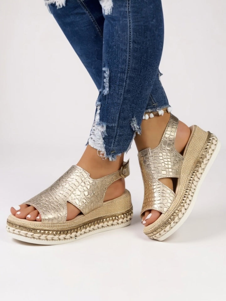 Livia | Metallic Platform Sandals
