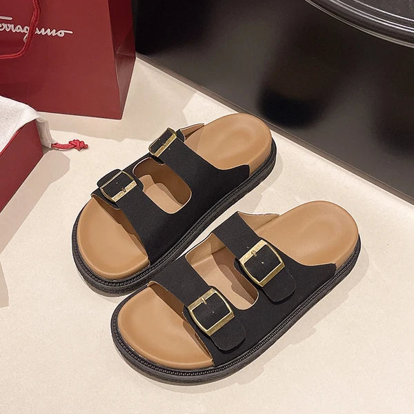 Capri™ | Comfort Buckle Slide – Soft Support with Everyday Style