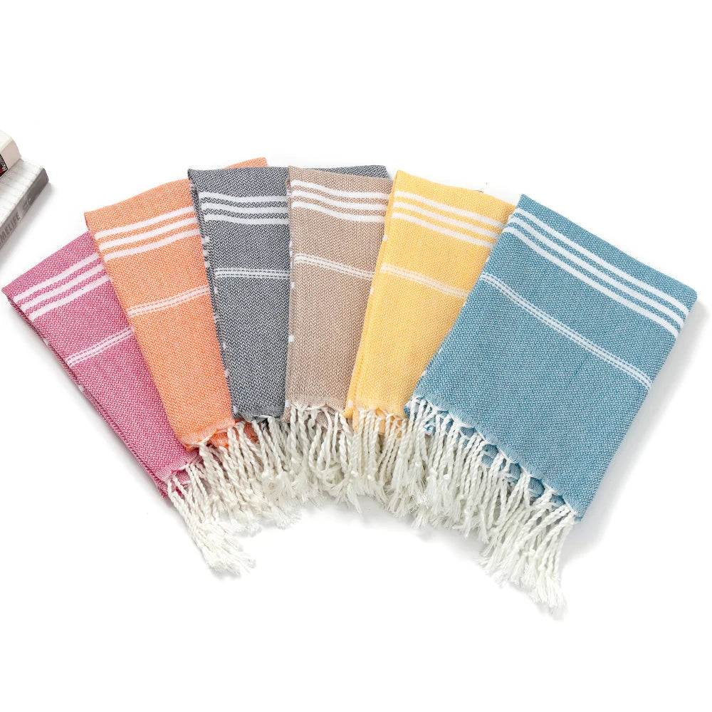 Joanna | Holiday Towels with Tassel, Striped Bath Towels