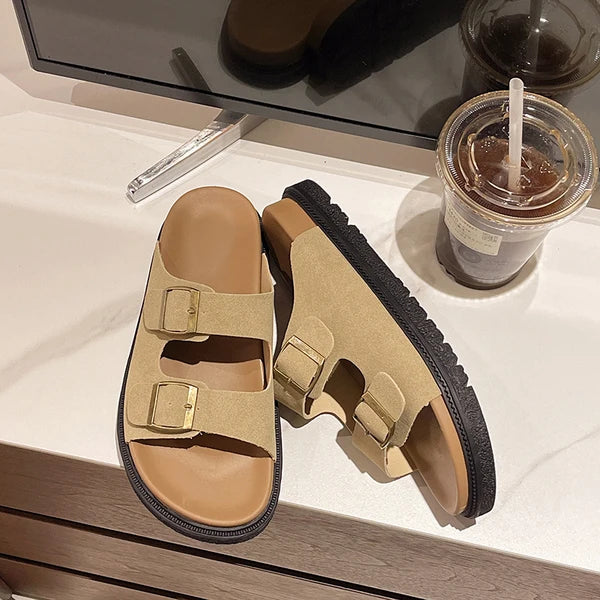 Capri™ | Comfort Buckle Slide – Soft Support with Everyday Style