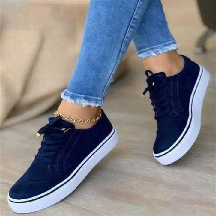 Billie | Women's Flatform Sneakers Lace Up Brogue Detail Casual Shoes