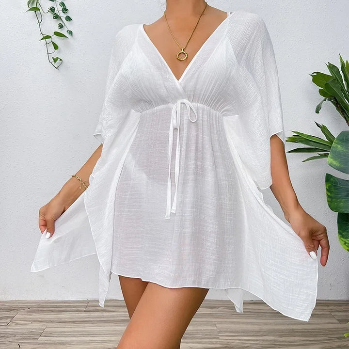 Elona | Summer Beachy Cover Up BIKINI Women Beach Dress Cover-Ups Swimsuit Fashion Loose Solid Beachwear Bathing Suit