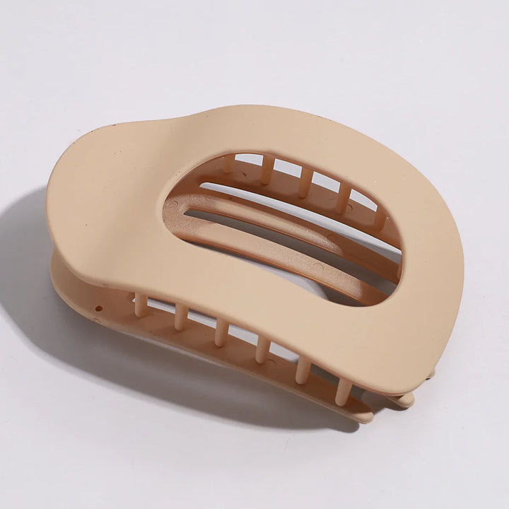 Brenda™ | Fashion Oval Flat Hair Claw Clips for Women Matte Duckbill Clip Back-of-Head Bun Hair Accessories Simple Clip Hair Ornament