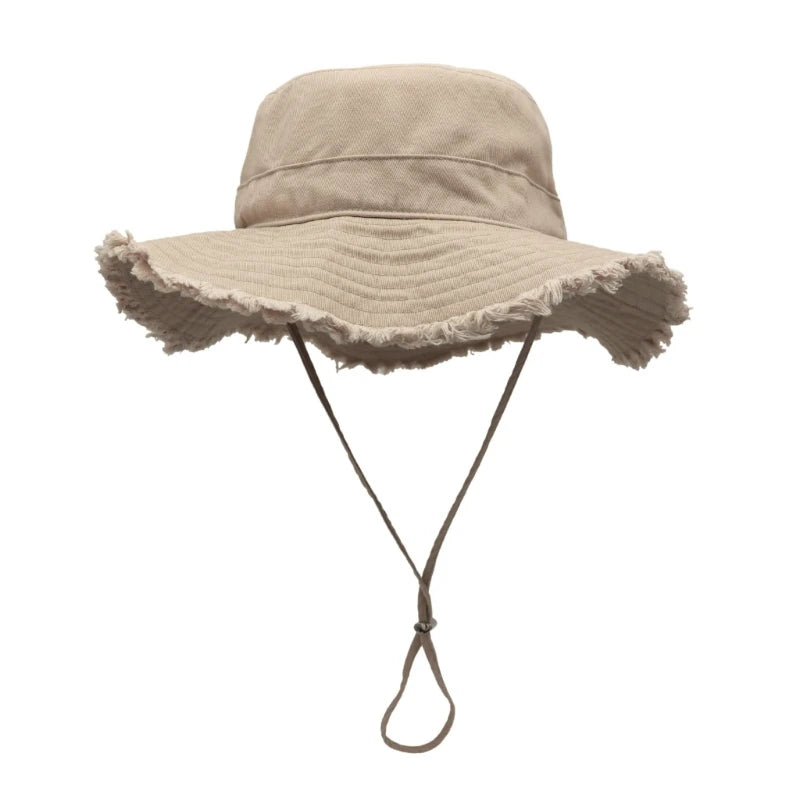 Sophie™ | Bucket Hat for Adult Teenagers Wide Brim Foldable Soft Fisherman Hat Spring Summer Anti-uv Hat Frayed Edge Design