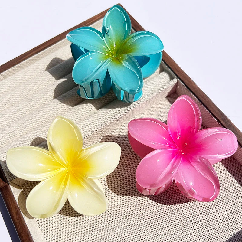 Nara™ | 1/2/3 Pcs Hawaiian Gradient Flower Hair Claw Clip Women Fashion Large Hair Clip Girls Hairpin Barrettes Bohemia Hair Accessories