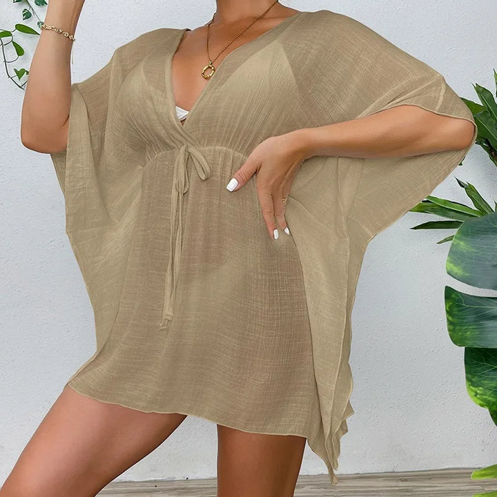 Elona | Summer Beachy Cover Up BIKINI Women Beach Dress Cover-Ups Swimsuit Fashion Loose Solid Beachwear Bathing Suit