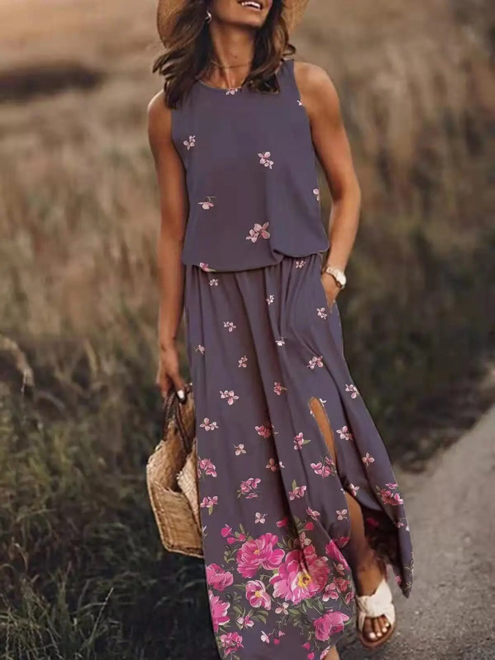 Iris | Women's Floral Two-Piece Crop Top & Maxi Skirt Set