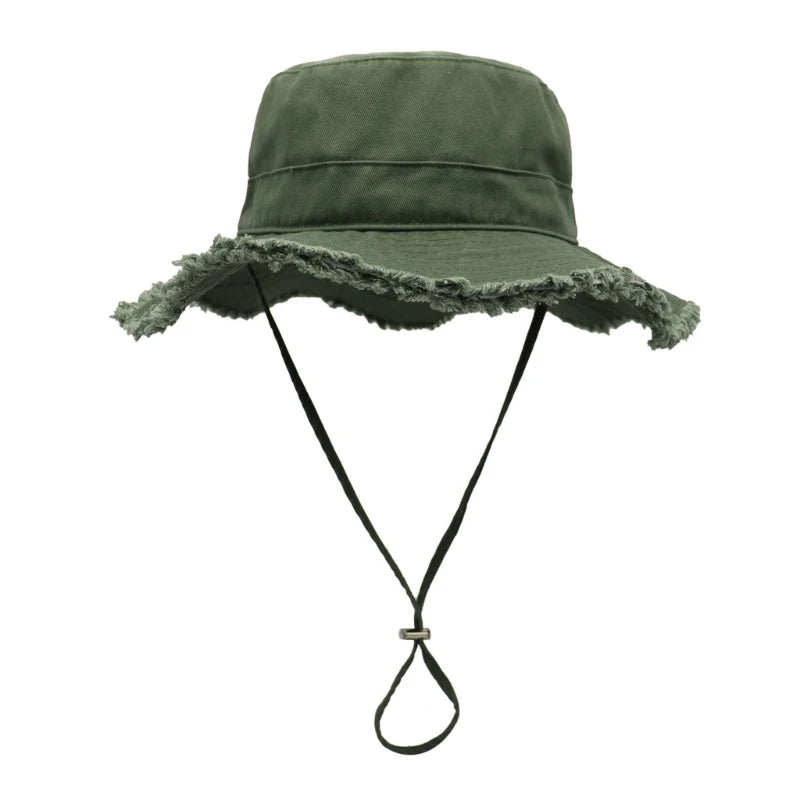Sophie™ | Bucket Hat for Adult Teenagers Wide Brim Foldable Soft Fisherman Hat Spring Summer Anti-uv Hat Frayed Edge Design