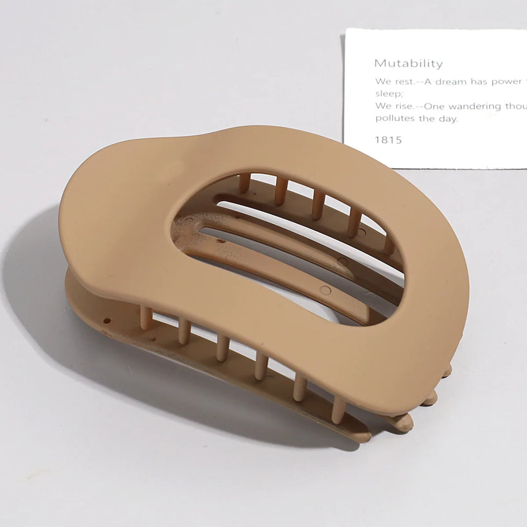 Brenda™ | Fashion Oval Flat Hair Claw Clips for Women Matte Duckbill Clip Back-of-Head Bun Hair Accessories Simple Clip Hair Ornament