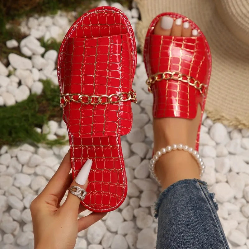 Sophia Croc Skin Sandals